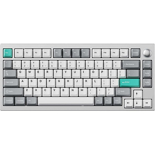 Клавиатура механическая Lemokey P1 Pro 84Key, Keychron Super Brown, WL/BT/USB-A, QMK/VIA, Hot-Swap, EN/UKR, RGB, Knob, Space Silver