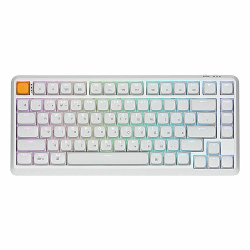 Клавиатура механическая Keychron J1 82Key, K pro Brown, WL/BT/USB-A, QMK, Hot-swap, EN/UKR, RGB, белый