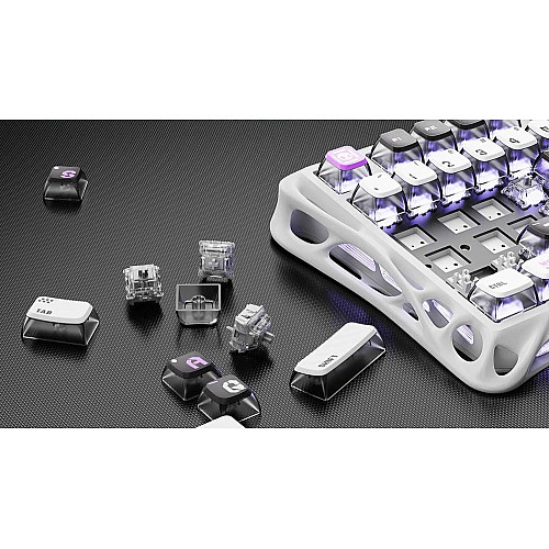 Клавиатура механическая GravaStar Mercury V75 80keys, Magnetic Jade Pro, 8K, USB-A, RGB, Mecha Gray