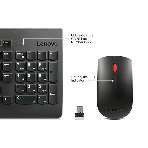 Комплект клавиатуры и мыши Lenovo Essential Wireless Keyboard and Mouse Combo Gen2 Ukraine
