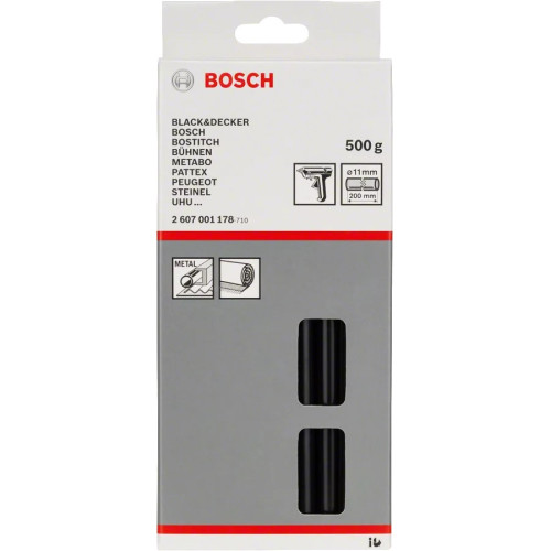 Стрижні клейові Bosch Professional 11х200мм, 500г, чорний
