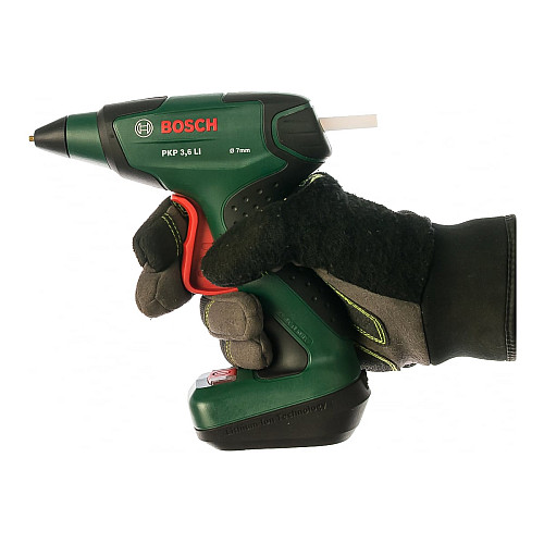 Пистолет клеевой аккумуляторный Bosch Bosch PKP 3.6LI 3.6В 1.5А·час стержни 7мм 170° 0.3кг подача 20г/мин