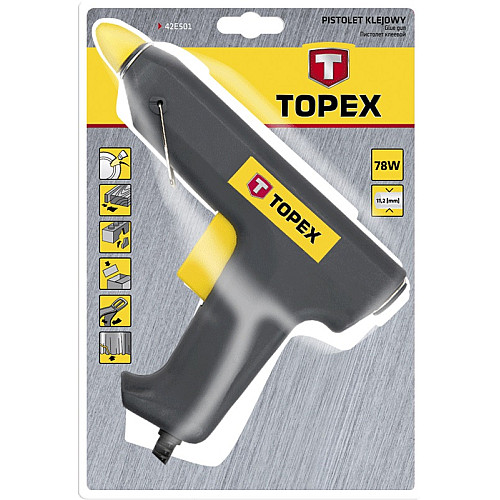 Пістолет клейовий TOPEX 25/78Вт стрижні 11мм 0.31кг подача 12-18г/хв