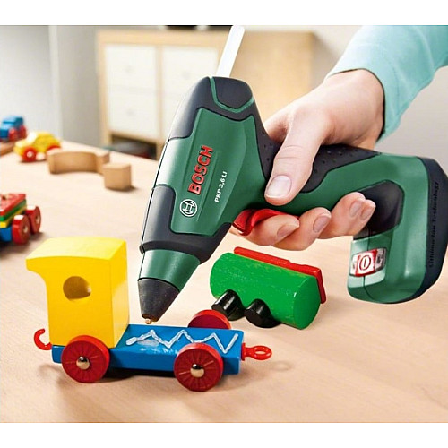 Пистолет клеевой аккумуляторный Bosch Bosch PKP 3.6LI 3.6В 1.5А·час стержни 7мм 170° 0.3кг подача 20г/мин