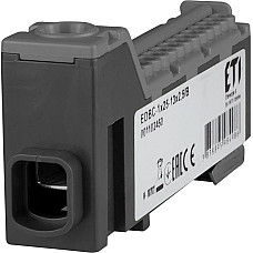 Блок розподільчий ETI, EDBC-1x25-13x2,5/B (63A, 1000V AC/1500V DC, IN: 1x25, OUT: 13x2,5; чорний)