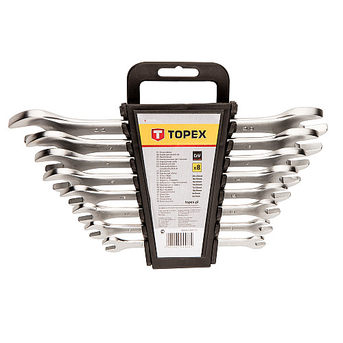 Ключі гайкові TOPEX, двосторонні, 6-22мм, CrV, набір 8шт