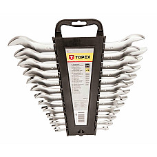 Ключи гаечные TOPEX, двусторонние, CrV, 6-32мм, набор 12шт