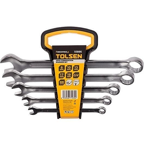 Ключі комбіновані Tolsen, 8-19мм, CrV, набір 5шт