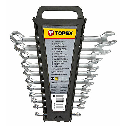 Ключі гайкові TOPEX, комбіновані, 6-22мм, CrV, набір 12шт