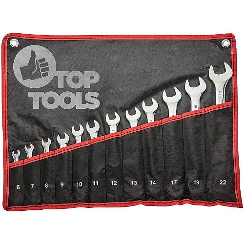 Ключі гайкові Top Tools, комбіновані, 6-22мм, чохол-скручування, набір 12шт