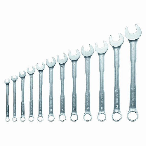 Ключи гаечные Bosch, комбинированные, 6-19мм, CrV, набор 12шт.