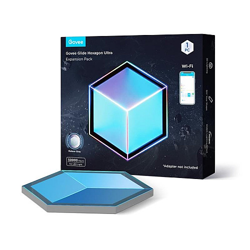 Настенный светильник Govee H106A Glide Hexagon Light Panels Ultra expansion pack, 1шт, RGBIC, WI-FI/Bluetooth, фиолетовый