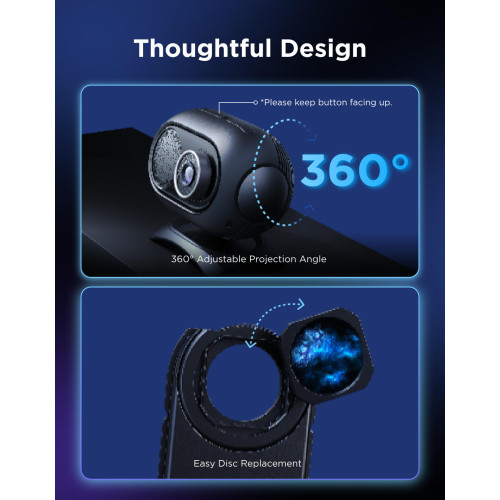 Зірковий проектор Govee H609D Galaxy Light Projector 2 Pro, RGB, WI-FI/Bluetooth, чорний