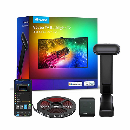 Набір адаптивного підсвічування Govee H605C Envisual TV Backlight T2 with Dual Cameras 55-65', RGBIC, WI-FI/Bluetooth, чорний
