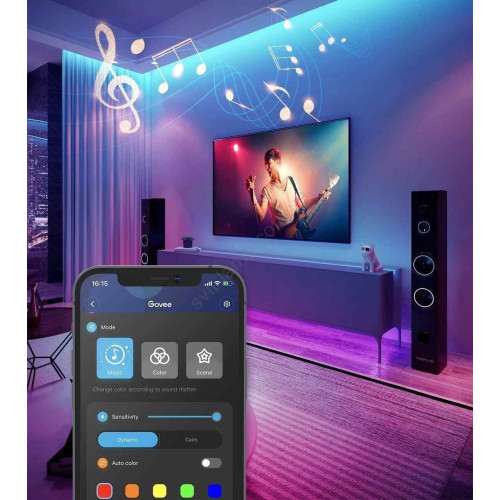 Стрічка світлодіодна розумна Govee H615A LED Strip Lights, 5м, RGB, WI-FI/Bluetooth, мікрофон, білий