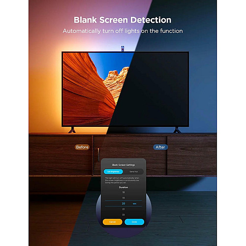 Набір адаптивного підсвічування Govee H6099 TV Backlight 3 Lite 55-65', RGBIC, WI-FI/Bluetooth, чорний