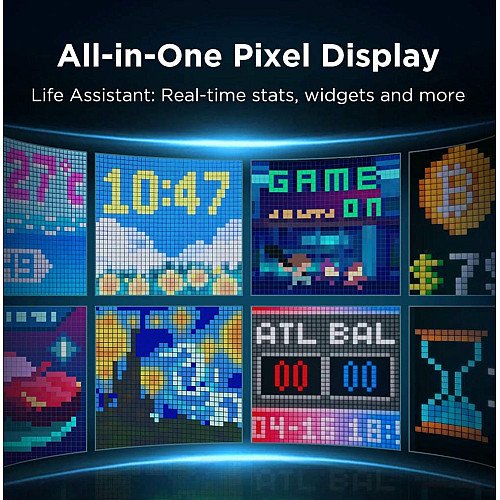 Піксельний екран Govee H8630 LED Gaming Pixel Light 32x32 Pixels, RGBIC, WI-FI/Bluetooth, сірий
