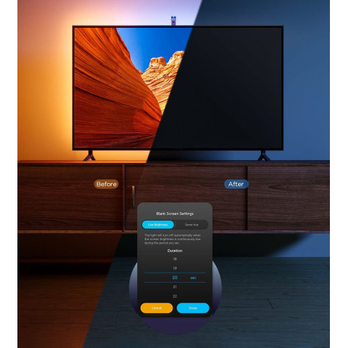 Набір адаптивного підсвічування Govee H6099 TV Backlight 3 Lite 75-85', RGBIC, WI-FI/Bluetooth, чорний