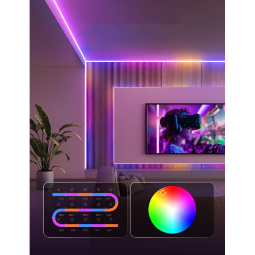 Стрічка світлодіодна розумна Govee H61E5 COB Strip Light Pro, 3м, RGBIC+W, WI-FI/Bluetooth, білий