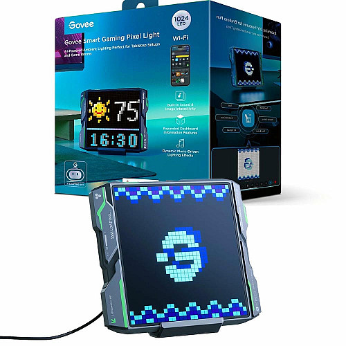 Піксельний екран Govee H8630 LED Gaming Pixel Light 32x32 Pixels, RGBIC, WI-FI/Bluetooth, сірий