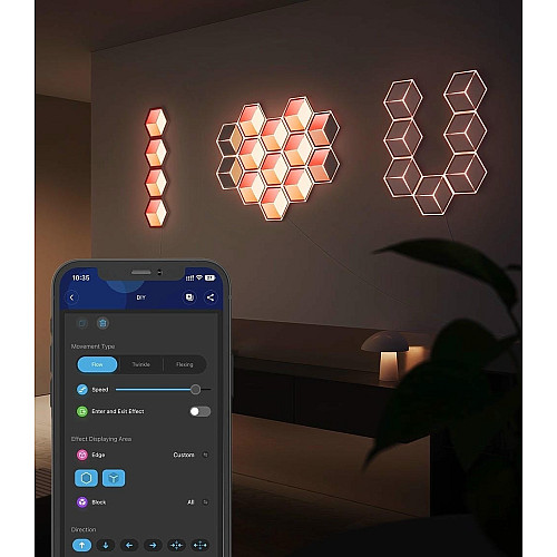 Настенный светильник Govee H106A Glide Hexagon Light Panels Ultra expansion pack, 1шт, RGBIC, WI-FI/Bluetooth, фиолетовый