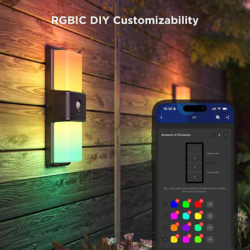 Світильник Govee H7078 Smart Outdoor Wall light, RGBICWW, IP65, WI-FI/Bluetooth, білий