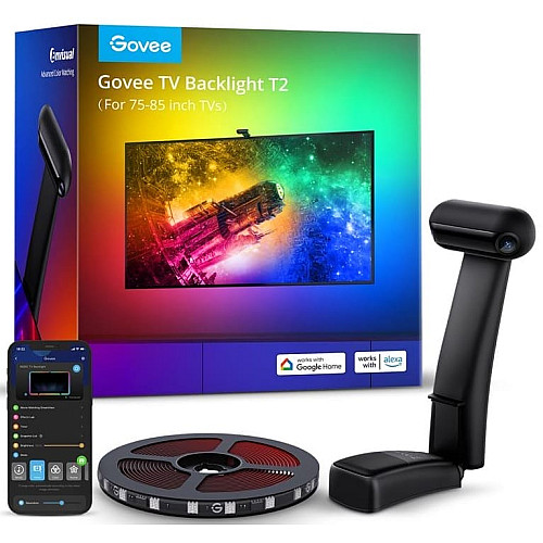 Набір адаптивного підсвічування Govee H605C Envisual TV Backlight T2 with Dual Cameras 55-65', RGBIC, WI-FI/Bluetooth, чорний