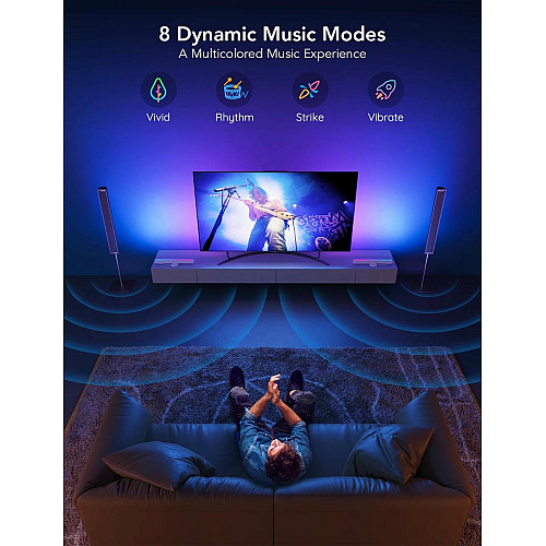 Набір підсвічування Govee H6046 Flow Plus Light Bars, RGBIC, WI-FI/Bluetooth, чорний