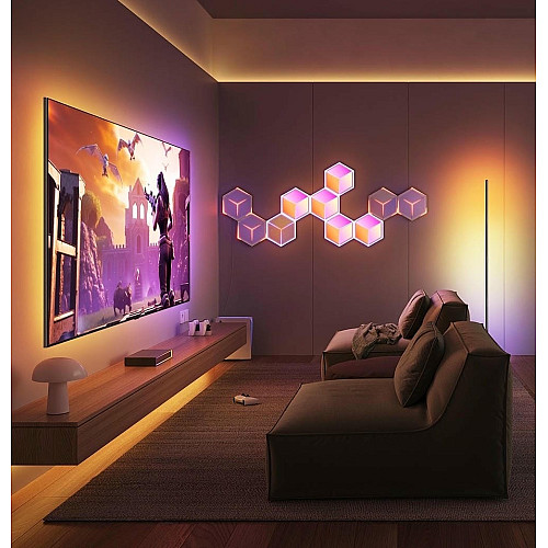 Настенный светильник Govee H106A Glide Hexagon Light Panels Ultra expansion pack, 1шт, RGBIC, WI-FI/Bluetooth, фиолетовый