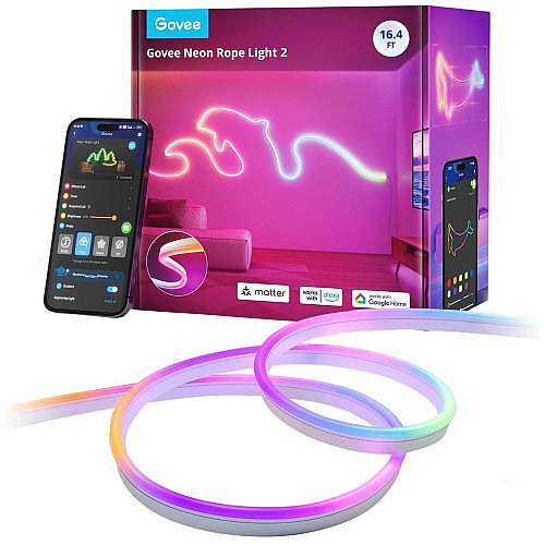 Лента светодиодная умная Govee H61D3 Neon Rope Light 2, 5м, RGBIC, WI-FI/Bluetooth, белый