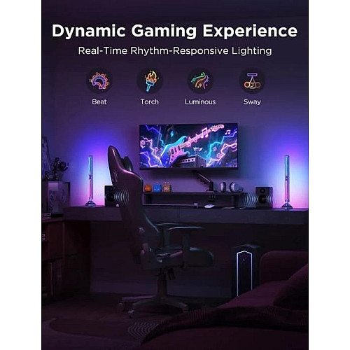 Набір адаптивного підсвічування Govee H6048 Govee Gaming Light Bars Pro, RGBIC, WI-FI/Bluetooth, чорний