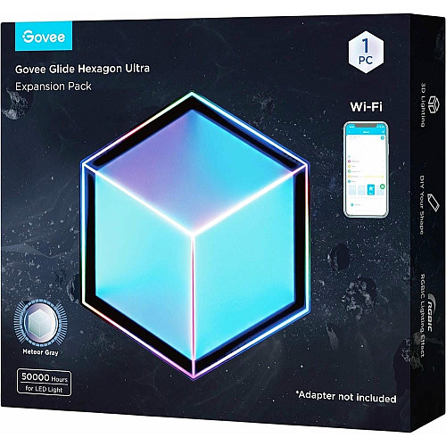 Настенный светильник Govee H106A Glide Hexagon Light Panels Ultra expansion pack, 1шт, RGBIC, WI-FI/Bluetooth, фиолетовый