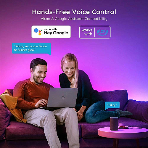 Лента светодиодная умная Govee H618C LED Strip Ligh, 10м, RGBIC, WI-FI/Bluetooth, белый