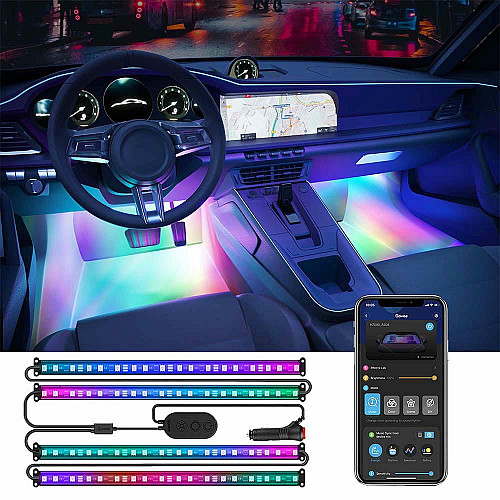 Набор разумной подсветки для автомобиля Govee H7090 Interior Car Lights, RGBIC, Bluetooth, черный