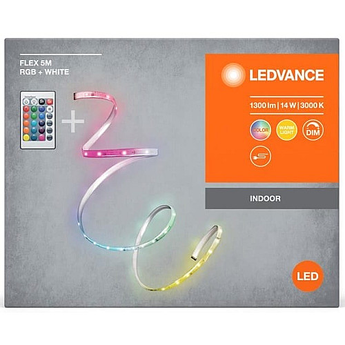 Стрічка світлодіодна LEDVANCE FLEX 14W, 1300Lm, 5M RGB 3000K RC