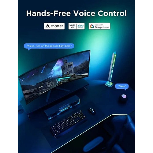 Набір адаптивного підсвічування Govee H6048 Govee Gaming Light Bars Pro, RGBIC, WI-FI/Bluetooth, чорний