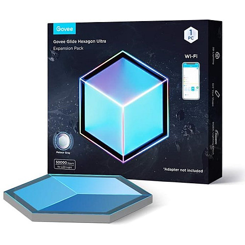 Настенный светильник Govee H106A Glide Hexagon Light Panels Ultra expansion pack, 1шт, RGBIC, WI-FI/Bluetooth, фиолетовый
