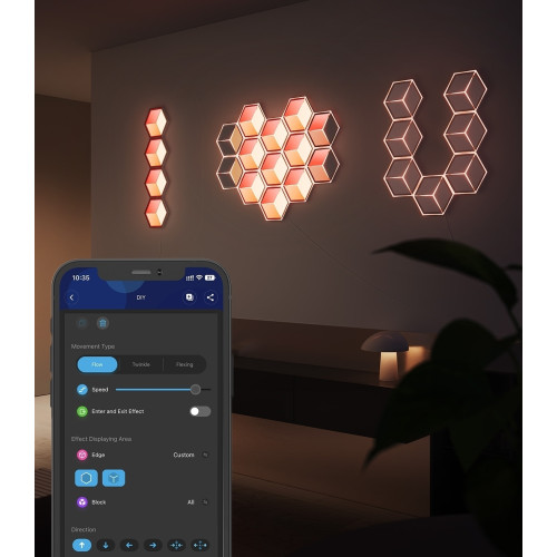 Настінний світильник Govee H106A Glide Hexagon Light Panels Ultra expansion pack, 1шт, RGBIC, WI-FI/Bluetooth, фіолетовий