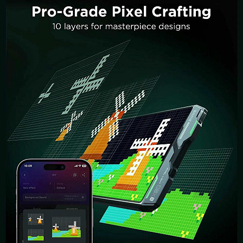 Піксельний екран Govee H8630 LED Gaming Pixel Light 32x32 Pixels, RGBIC, WI-FI/Bluetooth, сірий