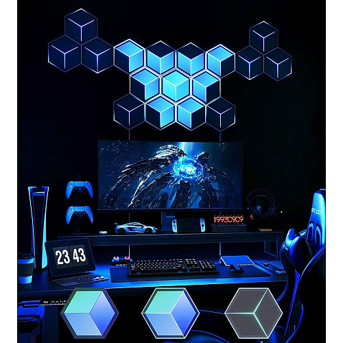 Набор настенных светильников Govee H606A Glide Hexagon Light, 7шт, RGBIC, WI-FI/Bluetooth, белый