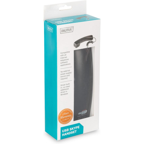 Телефонна слухавка DIGITUS USB A, кабель 1.8-1.9м