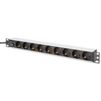 Пристрій розподілу електроживлення DIGITUS 1U, 8xSchuko, 10A, 250V, запобіжник, вилка C14
