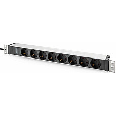 Пристрій розподілу електроживлення DIGITUS 1U, 8xSchuko, 16A, 250V, вилка C20