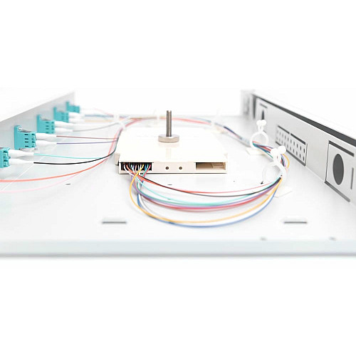 Оптична панель DIGITUS 19' 1U, 6xLC duplex, incl, Splice Cass, OM3 Color Pigtails, Adapter