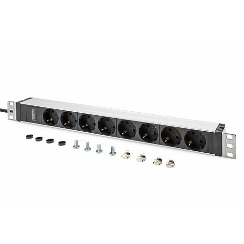 Устройство распределения электропитания DIGITUS 1U, 8xSchuko, 16A, 250V, вилка C20