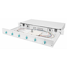 Оптична панель DIGITUS 19' 1U, 6xLC duplex, incl, Splice Cass, OM3 Color Pigtails, Adapter