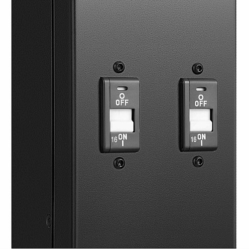 Устройство распределения электропитания MIRSAN MXB, 2U, 16A, 1Ph, 16 гибридных розеток (C13-C19), черный