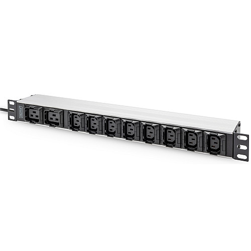 Пристрій розподілу електроживлення DIGITUS 1U, 8xC13, 2xC19, 16A, 250V, вилка C20