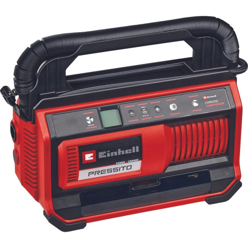 Компресор повітряний Einhell PRESSITO 18/25, акумуляторний 18В PXC, 10.5бар, вис. і низьк. тиск, 2.06кг, без АКБ та ЗП