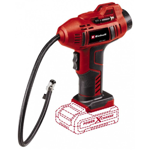Компресор повітряний ручний Einhell CE-CC 18 Li - Solo, акумуляторний 18В PXC, до 12л/хв, 11бар, 0.76кг без АКБ та ЗП